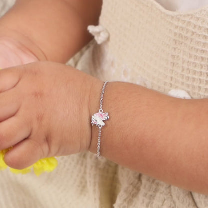 Silver Enchanting Unicorn Kids Bracelet (0 - 2 Years)