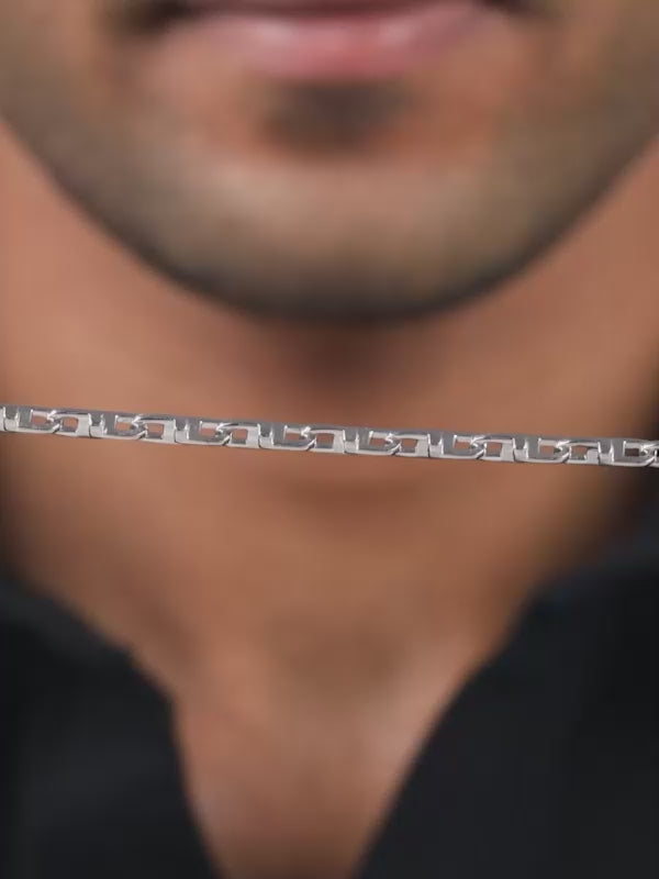 Silver Steel Stride Bracelet For Him