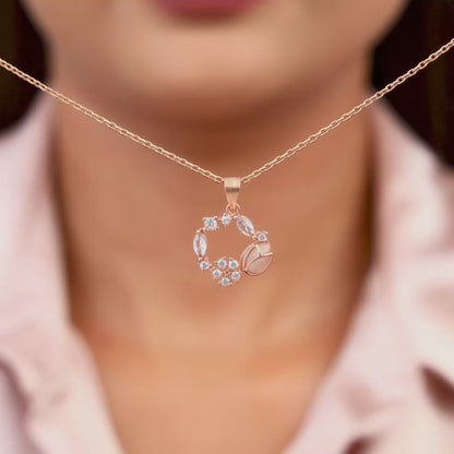 Rose Gold Drop Wreath Pendant (Without Chain)