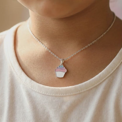 Silver Sugar Pop Kids Pendant With Link Chain
