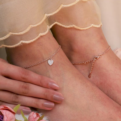 Rose Gold Hearty Anklet