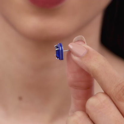 Silver Royal Blue Earrings