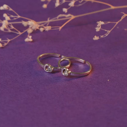 Silver Crescent Moon Toe Rings