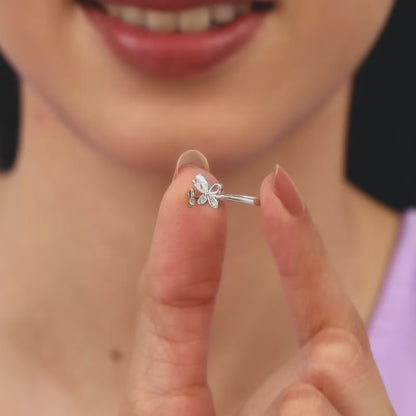 Silver Dazzling Butterfly Ring