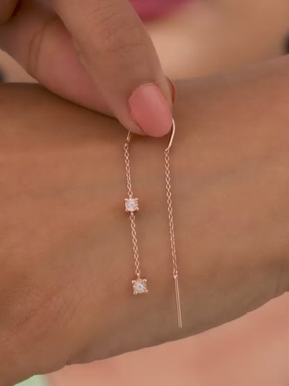 Rose Gold Classic Sui Dhaga Earrings