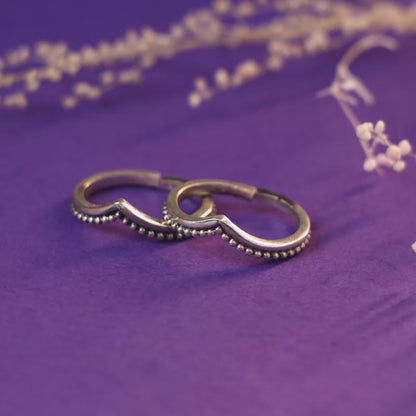 Oxidised Silver Wishbone Toe Rings