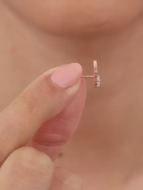 Rose Gold Deer Sparkle Earrings