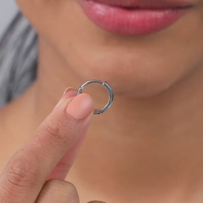 Silver Everyday Glam Hoop Earrings