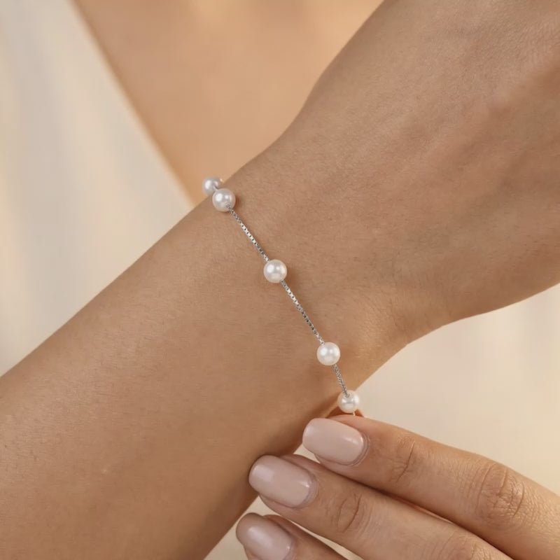 Silver Lea Pearl Bracelet