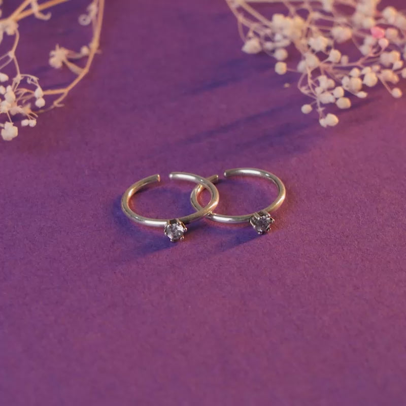Oxidised Silver Mariam Toe Rings