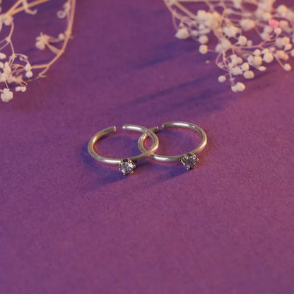 Oxidised Silver Mariam Toe Rings