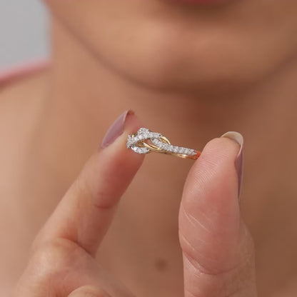 Gold Twirl of Light Lab Grown Diamond Ring