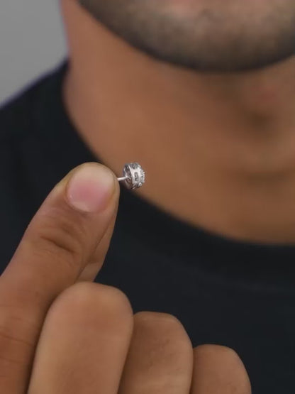 Silver Eclat Stud For Him