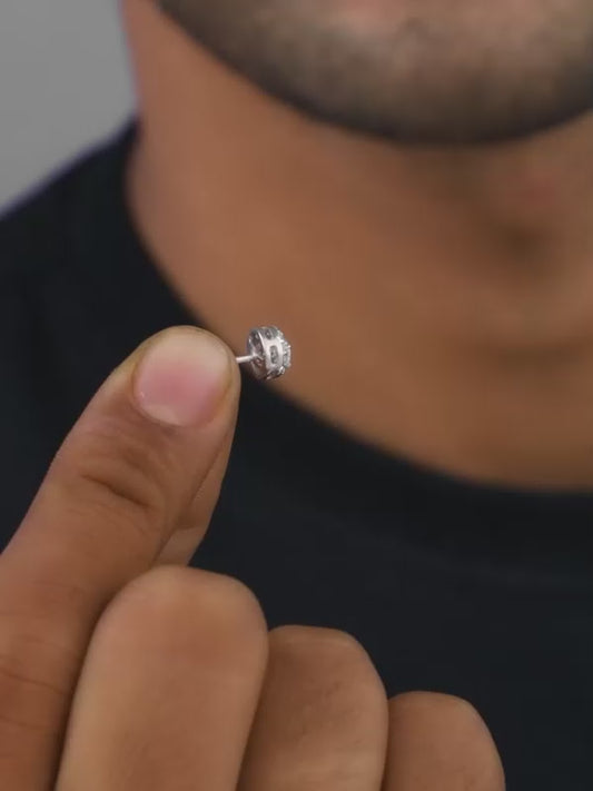 Silver Eclat Stud For Him