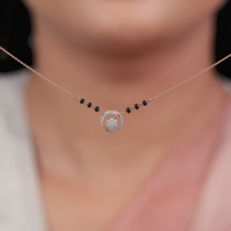 Rose Gold Bhavya Diamond Mangalsutra GIVA Jewellery – Heer by GIVA