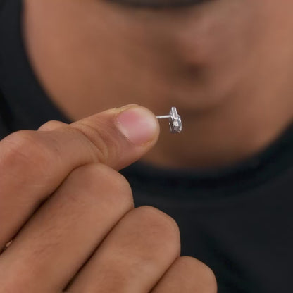 Silver Glint Stud For Him