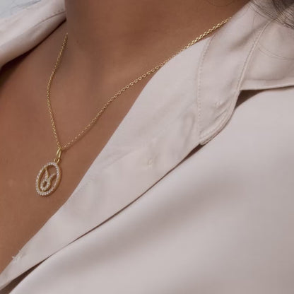 Golden Taurus Pendant With Link Chain