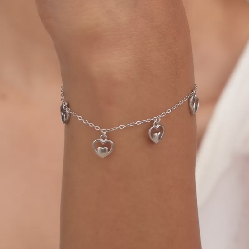 Angelic bracelet, Round cut, Pavé, Small, White, Rhodium plated | Swarovski