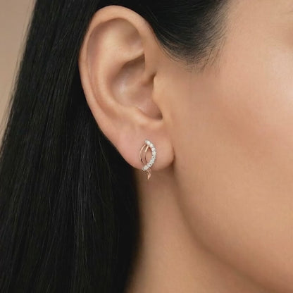 Rose Gold Petal Lab Grown Diamond Earrings