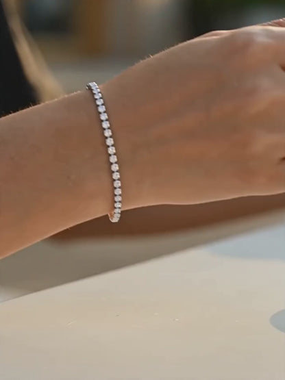 IXIA by GIVA Ice Line Tennis Rhodium Plated Bracelet