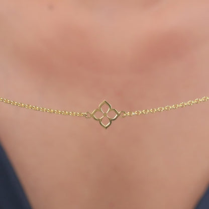 Golden Satin Orbit Necklace
