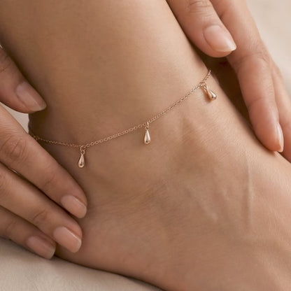 Rose Gold Rice Bead Anklet