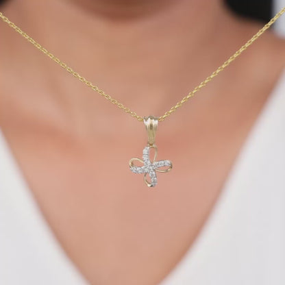 Gold Floral Muse Lab Grown Diamond Pendant