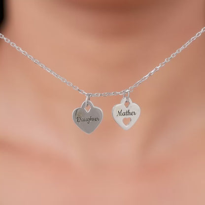 Silver Dual Heart Name Personalised Necklace
