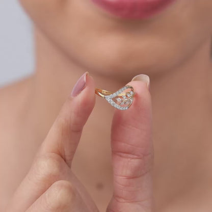 Gold Leaf in Luxury Lab Grown Diamond Ring