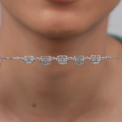 Silver Haloed Elegance Bracelet