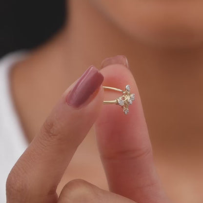 Gold Radiant Blossom Diamond Ring