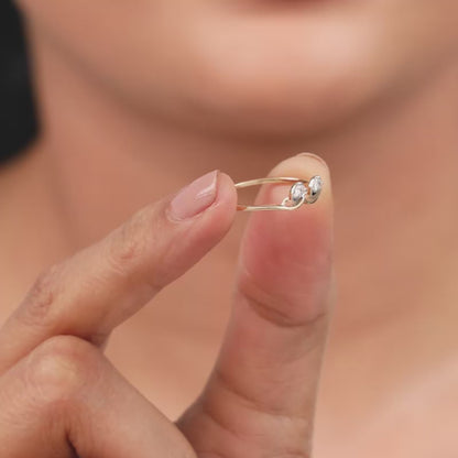 Gold Opal Waves Lab Grown Diamond Ring