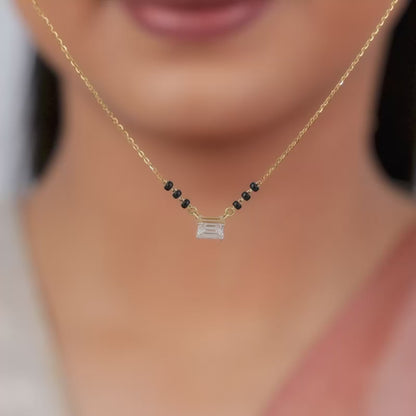 Gold Aarohi Solitaire Lab Grown Diamond Mangalsutra