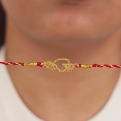 Golden Floral Omkara Rakhi