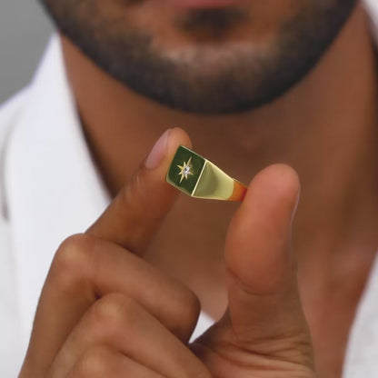 Golden Rise Star Ring For Him