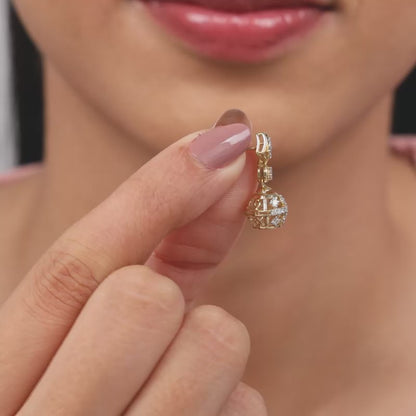 Gold Classy Lab Grown Diamond Earrings