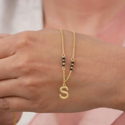 Golden Personalised Cherished Initial Mangalsutra