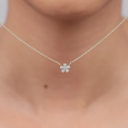 Gold Flora Grace Lab Grown Diamond Necklace