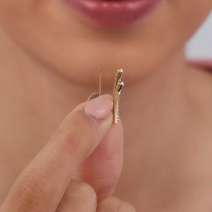 Gold Wave Layers Lab Grown Diamond Earrings