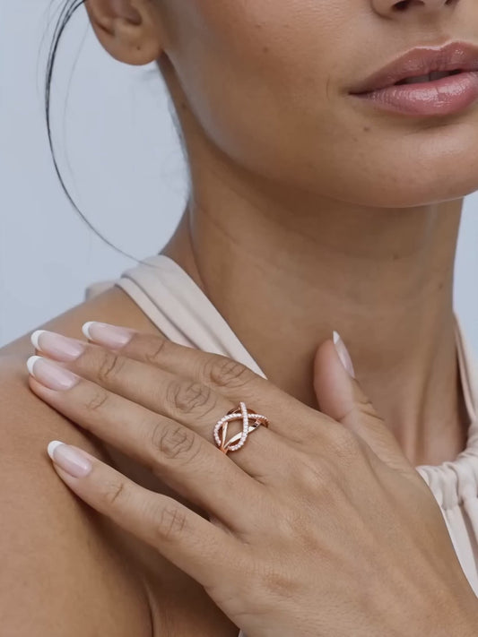 Kriti Sanon Rose Gold Infinity Bling Ring (Size 12)
