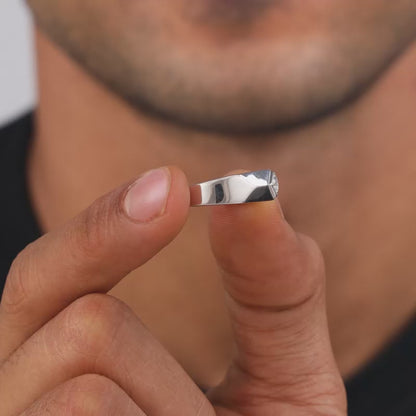Silver Racy Rugged Ring For Him