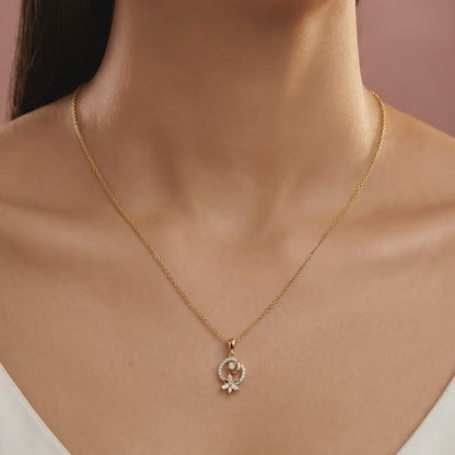 Gold Petal Whisper Lab Grown Diamond Pendant