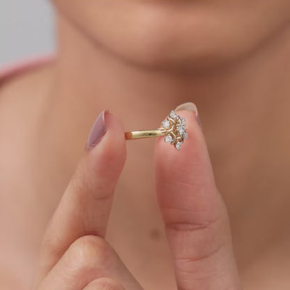 Gold Winter Bloom Lab Grown Diamond Ring