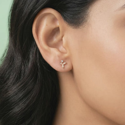 Rose Gold Alpha Stud Earrings
