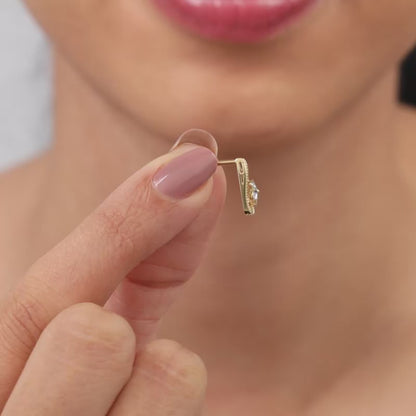 Gold Floral Bloom Lab Grown Diamond Earrings