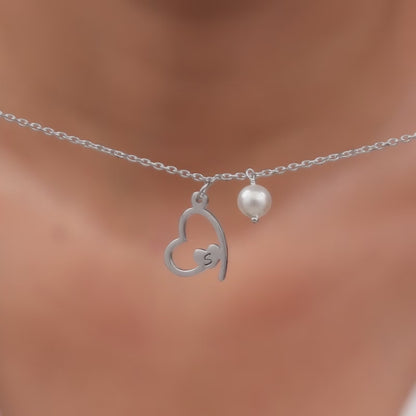 Silver Personalised Classic Heart Necklace