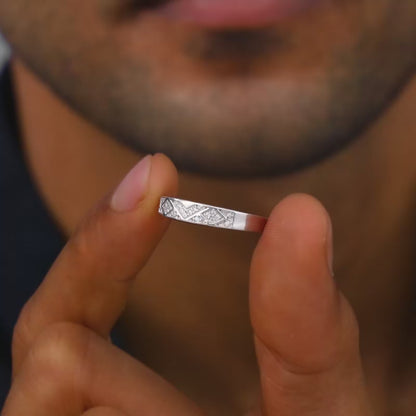 Silver Modern Minimalism Ring For Him