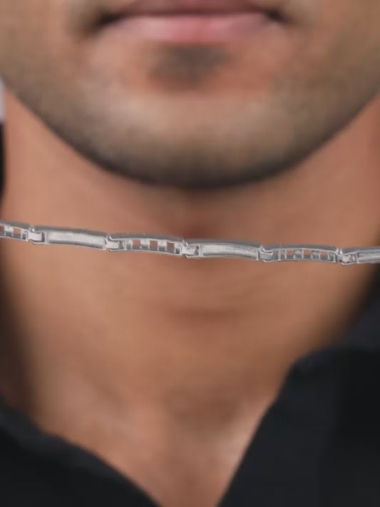 Silver Titan Weave Bracelet For Him