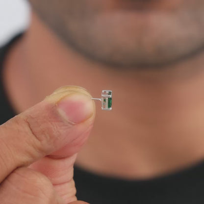 Silver Jadeite Stud For Men