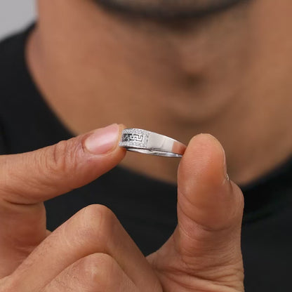 Silver Classy Shimmer Ring For Him